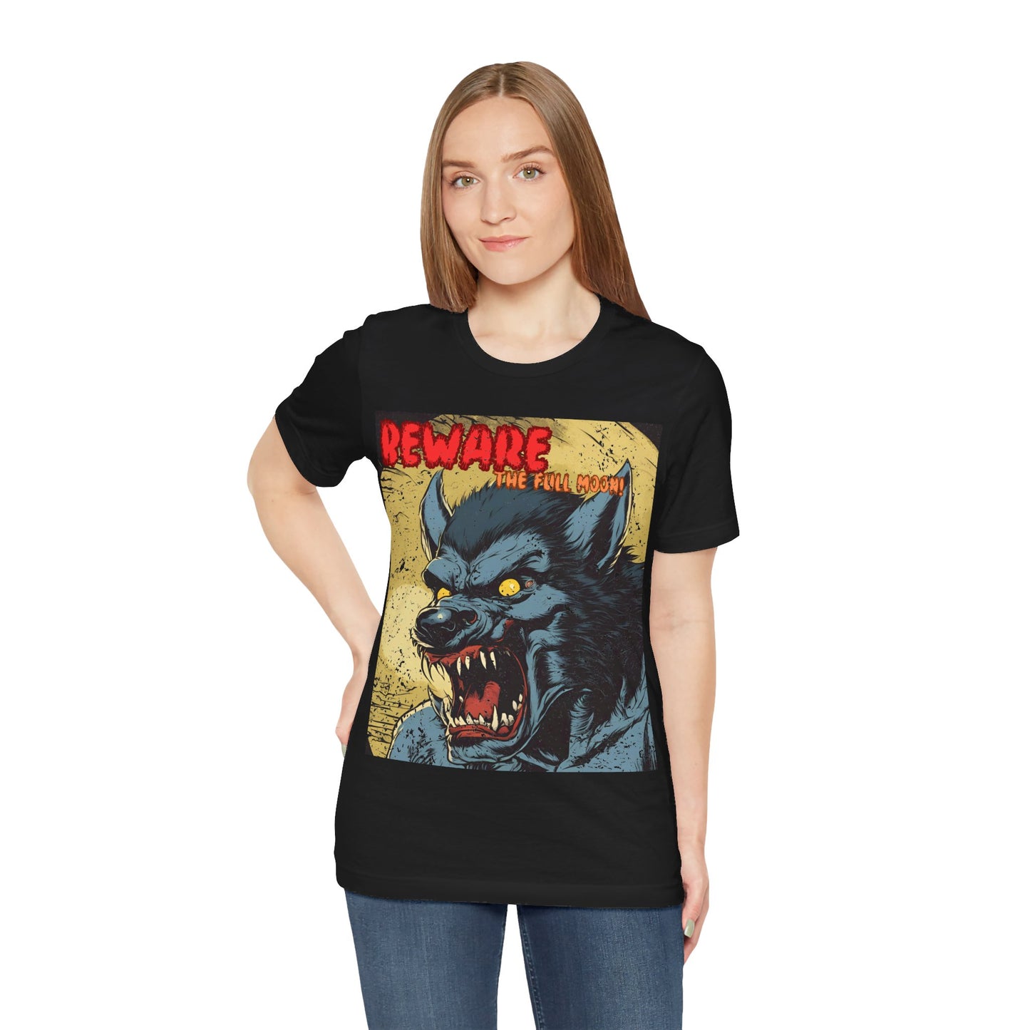 Beware The Full Moon Retro Werewolf Comic Book Shirt