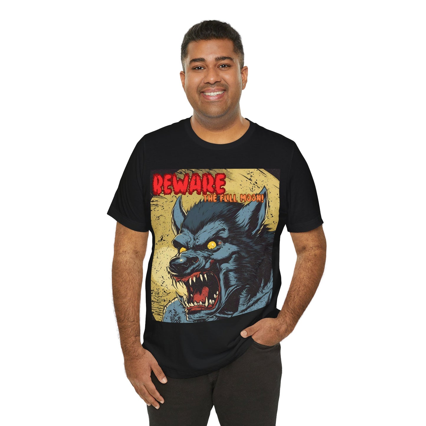 Beware The Full Moon Retro Werewolf Comic Book Shirt