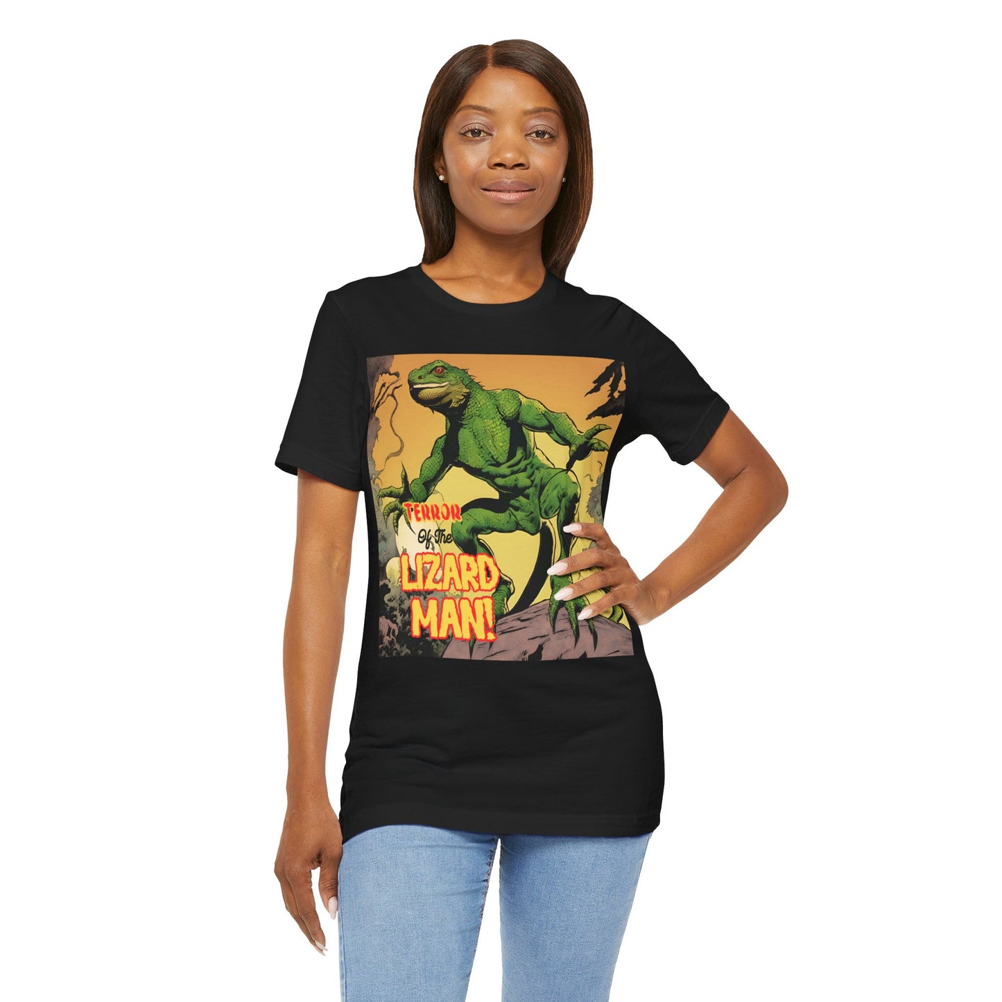 Lizard Man Retro Comic Book Art Shirt