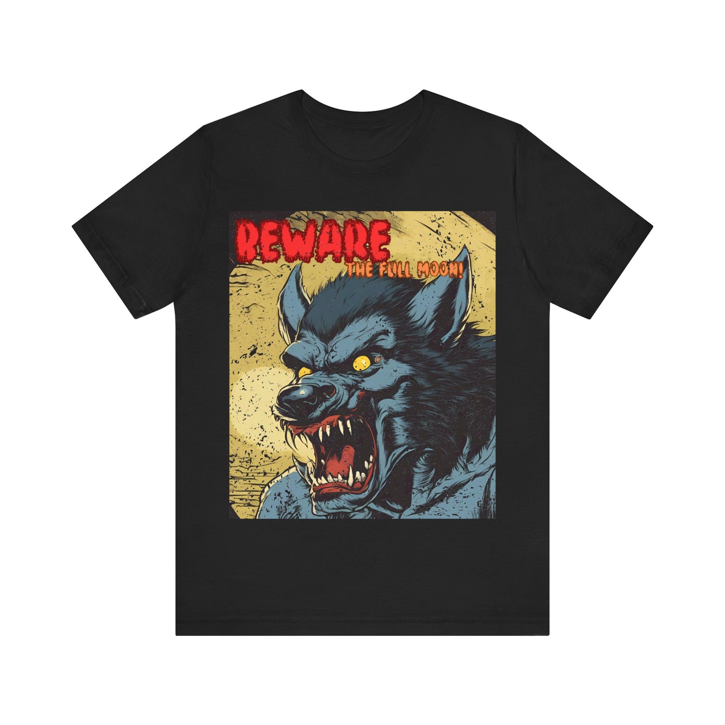 Beware The Full Moon Retro Werewolf Comic Book Shirt