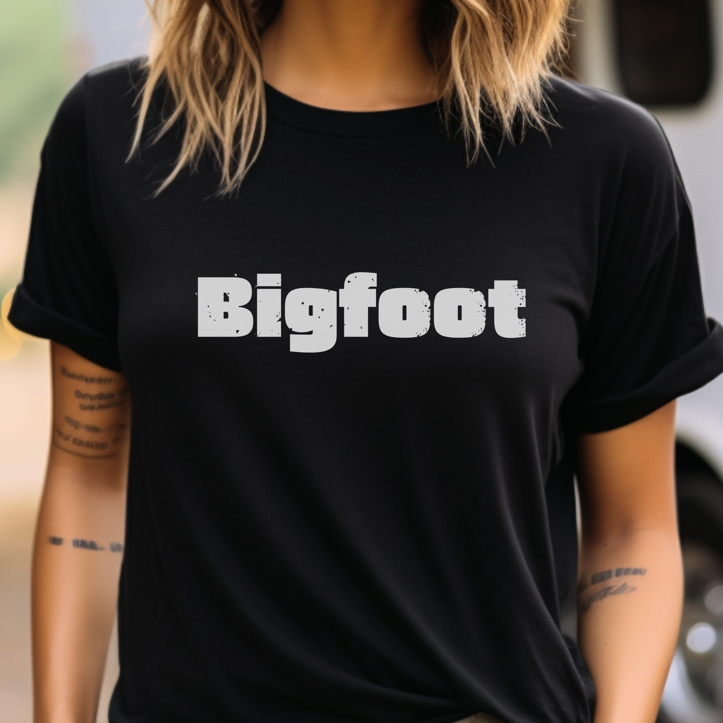 Bigfoot distressed Font Shirt