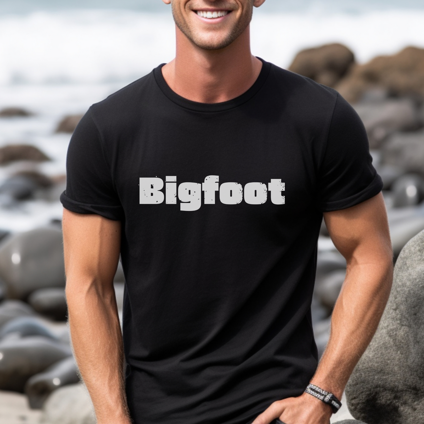 Bigfoot distressed Font Shirt