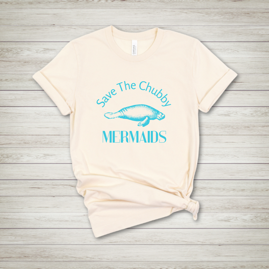 Save The Chubby Mermaids Manatee t shirt